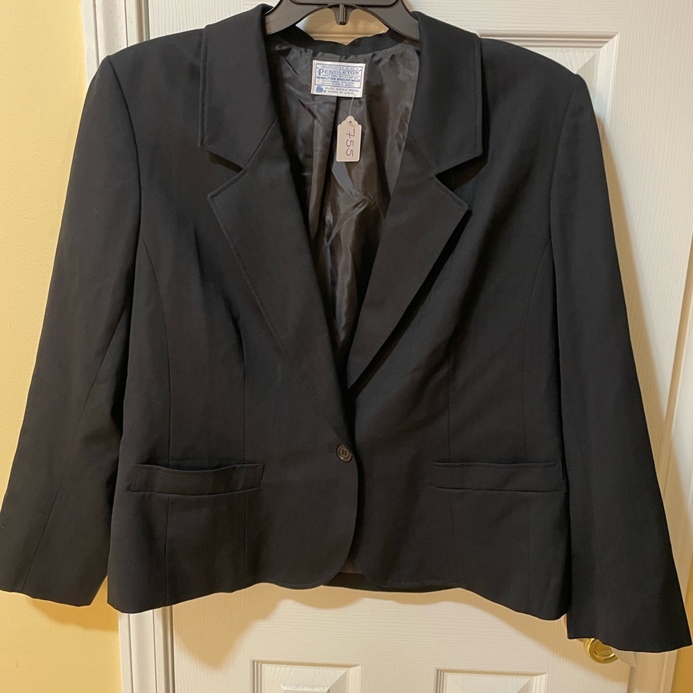🖤✨ Vintage Pendleton Virgin Wool Blazer | Made in USA | Size 18W | 1980s–90s ✨🖤